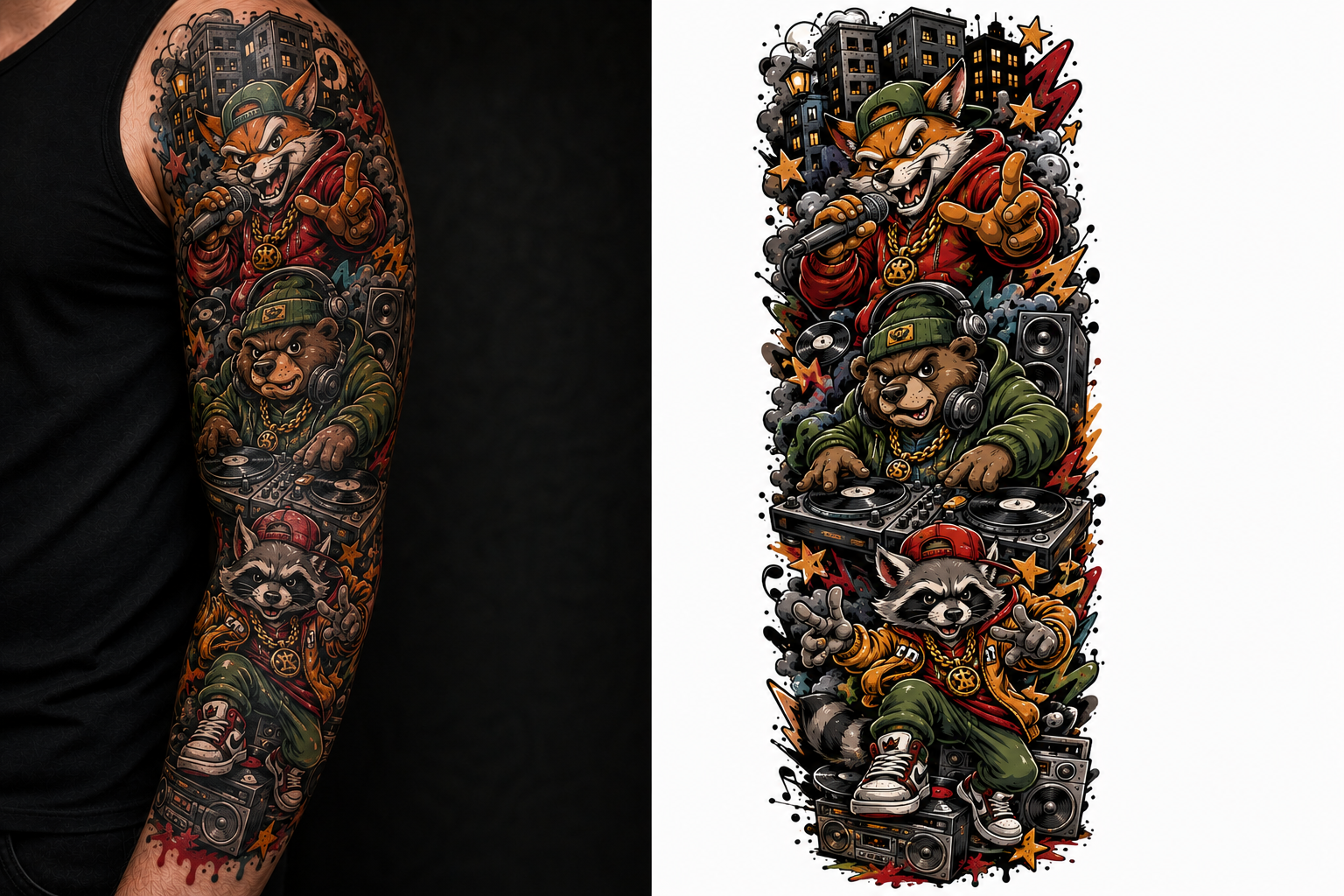 Block Party Bandits tattoo model preview